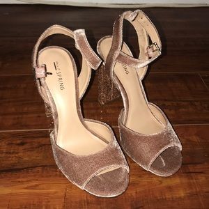 Rose gold Suede Heels